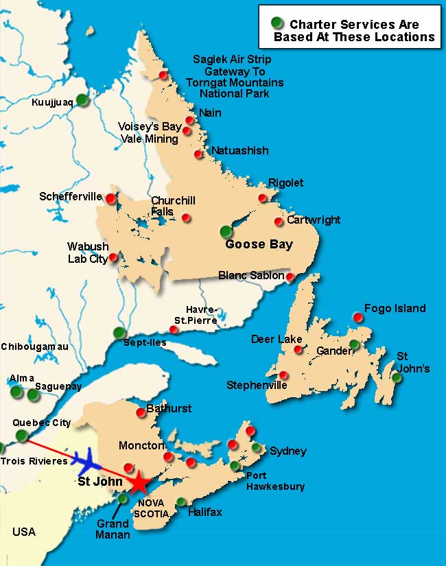 Saint John Air Charter Directory